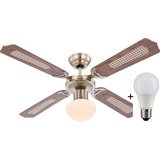 bmf-versand Deckenventilator Deckenventilator mit Beleuchtung LED Deckenlampe Ventilator 106cm, Recht- und Linkslauf Rotorblätter wendbar auch für Dachschräge