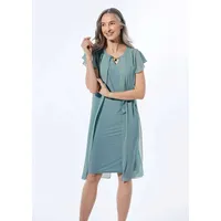 GOLDNER Etuikleid Abendkleid Chiffonüberwurf Grün 24