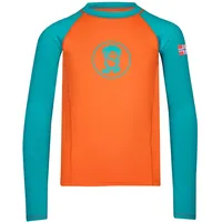 TROLLKIDS Kvalvika Langarm-t-shirt - Bright Orange / Lake Blue