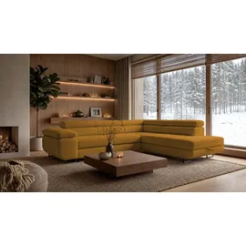 storez24 Eckcouch Textil 3-Sitzer Gold