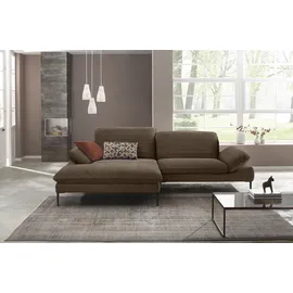 W.Schillig Ecksofa »enjoy&MORE, Designsofa, elegant und bequem, L-Form«, Sitztiefenverstellung, Füße schwarz pulverbeschichtet, Breite 294 cm braun