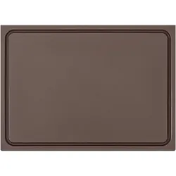 Muvell Schneidebrett Kunststoff HDPE500 | Braun 35x25x2 cm | Schneidbrett | Gastro Profi HACCP gegartes Fleisch Küchenbrett | 1 Seite mit Saftrinne |