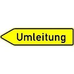 VKZ.454-10, 1250x350mm Umleitung linksweisend RAL-Gütezeichen Folie RA2