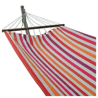 HOPLO Doppel Stabhängematte Christina mit XL Spreizstab 130 cm 100% Baumwolle,