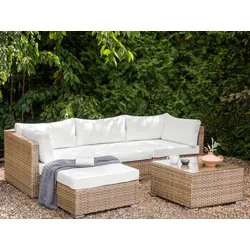 Lounge Set SANO PE Rattan Natürlich Rechtsseitig