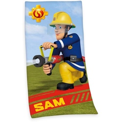 Feuerwehrmann Sam Badetuch Feuerwehrmann Sam, Velours (1-St), mit dem tollem Motiv bunt|grün