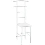 [en.casa] Herrendiener, Weiß Metall, 1-Sitzer, 45x107x45 cm, Schlafzimmer, Herrendiener