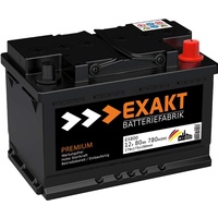 EXAKT Autobatterie 12V 80Ah Starterbatterie PKW KFZ Auto Batterie (80Ah)