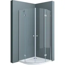 doporro Duschkabine 80x80x190cm Duschabtrennung inkl. flache-Duschwanne ESG-Sicherheitsglas Klarglas Easy-Clean-Beschichtung Ravenna02K