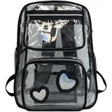 HiyyFloy Durchsichtiger Rucksack, Wasserdichter Transparenter Rucksack, Große Durchsichtige Kunststofftasche, Lässiger Tagesrucksack Mehreren Für Schule, Reisen, Arbeit