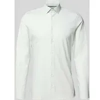OLYMP No. Six Super Slim Fit Business-Hemd Modern Kent Uni Twill, Hellgruen, 37