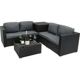 MONSTER SHOP Rattan Modular Gartenmöbel 6-tlg. schwarz
