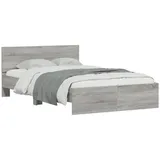 vidaXL Bettgestell mit Kopfteil LED-Beleuchtung Grau Sonoma 120x200 cm