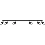 Sollux Lighting – Led-lampen Deckenlampen – Lampen Wohnzimmer – Glühbirne Nicht im Lieferumfang Enthalten – Wohnzimmer Deckenleuchte NERO 6 schwarz/chrom 6xGU10 Stahl 18x5x117cm