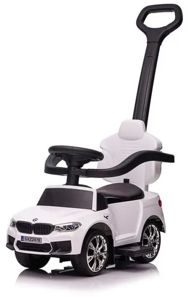 4in1 Kinder Rutschauto BMW M5 Rutscher Schiebestange MP3 Rutscher Kinderauto weiß