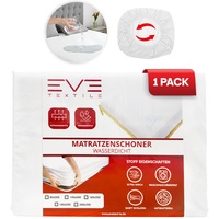 EVE Textile Wasserdichter Matratzenschoner 90x200 cm | Inkontinenzauflage | Weiche Matratzenauflage | Matratzenbezug | Topper | Rundumgummizug | Molton | Moltonauflage | Nässeschutz | bis 30 cm Höhe