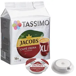 TASSIMO JACOBS CAFFÈ CREMA CLASSICO XL Kaffeediscs, Arabica- und Robustabohnen mild, 16 Portionen