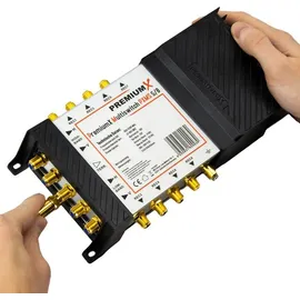 PremiumX Satelliten-Komplettanlage Fuba DAA 850 A Satellitenschüssel Alu Anthrazit 5/8 Multiswitch LNB F-Stecker, 1 SAT 8 Teilnehmer