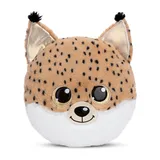 NICI Kissen Luchs Lenzo 32 x 32 cm - Flauschig-weiches Kuschelkissen für Babys & Kleinkinder, Kinderkissen für Jungs & Mädchen - 61369