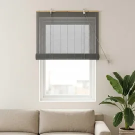 vidaXL Bambusrollo 50 x 160 cm / Fenstergröße (Velux) grau