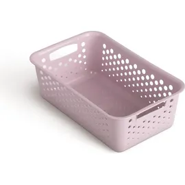 ProHome Aufbewahrungskorb modularer Kunststoffkorb mit Griffen 25 x 16 x 8 cm rosa