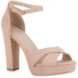 VAN HILL Damen High Heels in Rosa Velours