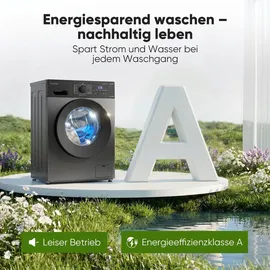 Bomann WA 7188 Waschmaschine (8 kg, 1400 U/min) Titanschwarz
