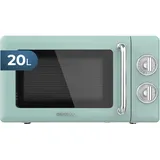 Cecotec Proclean 3010 Grün Mechanische, 20 l, 700 W, 6 Stufen, Timer bis zu 30 Minuten, Auftaumodus, Vintage-Design in Grün, Stahl-Finish