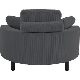 Atlantic Home Collection Loveseat "Ravi, B: 114 cm", grau (anthrazit), B:114cm T:154cm, 100% PES, ATLANTIC HOME COLLECTION, Sessel, XXL- Sessel, mit Stauraumhocker, Rückenstütze & 4 Zierkissen, Topseller
