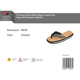 F2 Beach Slipper Comfort Schwarz 38