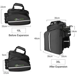 ROCKBROS Fahrrad Hinter Gepäckträgertasche schwarz