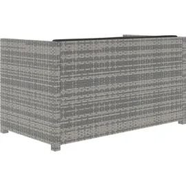 vidaXL Polyrattan Lounge-Set mit Auflagen 5-tlg. grau 48134