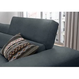 W.Schillig Ecksofa "piedroo, Designsofa mit tollem Sitzkomfort, L-Form", blau (marine r66), B:303cm H:70cm T:193cm, Chenille-Flachgewebe R66 (85% Polyester, 15% Nylon), Sofas, Ecksofa, Kopfteilverstellung, wahlweise mit Sitztiefenverstellung, Breite 303cm