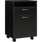 Homcom Rollcontainer,, Schwarz, Metall, 1-Sitzer, 35x60x40 cm, Arbeitszimmer, Aktenschränke