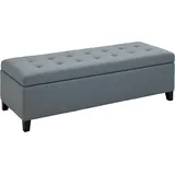 Sitzbank Mit Stauraum, Ottomane, Flurbank, Knopfheftung,125,1 Cm X 48,9 Cm X 41,3 Cm, Grau