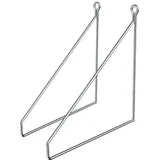 ML-Design Regalhalterung 2er Set 250 mm Silber, Metall, Dreieckige Regalwinkel, Schwebe-Wandhalterung, Regalträger Wandregal Wandkonsole Hängeregal