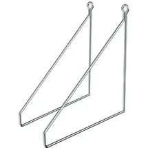 ML-Design Regalhalterung 2er Set 250 mm Silber, Metall, Dreieckige Regalwinkel, Schwebe-Wandhalterung, Regalträger Wandregal Wandkonsole Hängeregal