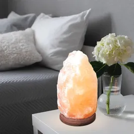 GLOBO Tischleuchte Holz Salzkristall Braun 2 St.