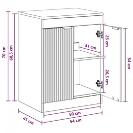 vidaXL Badezimmerschrank Schwarz 54 x 41 x 70 cm