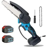 Mini Kettensäge Mit Akku 11000mAh, 6 Zoll Mini Kettensäge Elektro für Makita, 2 * 5500mAh Akku Handkettensäg Elektrisch für Gartenscheren Astschere Holzschneidenz
