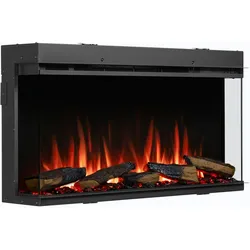 CrownFlame Athena 36" Elektrokamin - Elektro-Einbaukamin - Heizung - 3D-Flammeneffekt, Knisterfunktion, LED-Beleuchtung, Fernbedienung, Thermostat