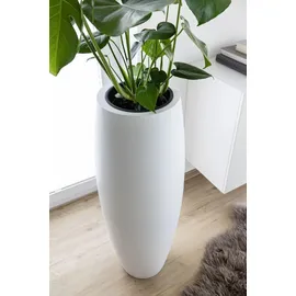 Vivanno Bodenvase Fiberglas Magnum Weiß Matt - 80x23