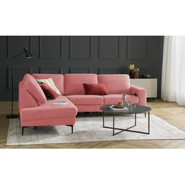 Max Schelling Eckcouch Mikrofaser 2-Sitzer Rosa
