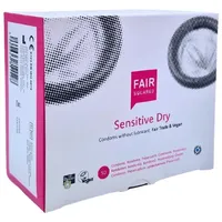 Fair Squared Sensitive Dry Kondome 50 Box 53 mm – Vegane Kondome 50er aus fair gehandeltem Naturkautschuk – Kondom 50 Stück gefühlsecht hauchzart