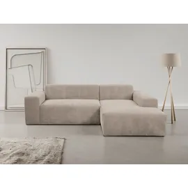 otto home Ecksofa OTTO HOME "Zeus-L modern & zeitlos, Breite 253 cm, bequemes Sofa", grau (hellgrau, beige), B:253cm H:70cm T:188cm, 90% Polyester, 10% Nylon, Sofas, Ecksofa, Curvy Trend Ecksofa mit urbaner Optik