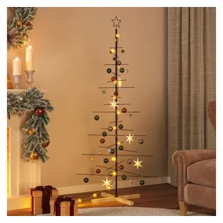 vidaXL Weihnachtsbaum Metall mit Holzständer Schwarz 180 cm