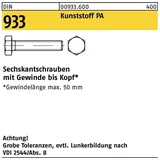 Industrial Quality Supplies DIN 933 Sechskantschraube VG M3x8 Polyamid blank
