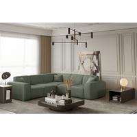 Fun Möbel Ecksofa Designersofa CELES in Stoff Scala Olivgrün