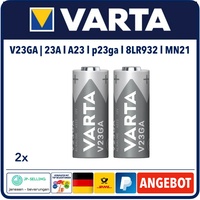 2 Stück Varta Alkaline Batterie 12Volt A23 23A p23ga V23GA MN21 8LR932 Bulkware