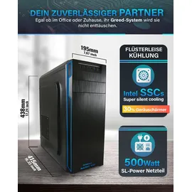 Greed Basic V2 Desktop-PC Intel Core i5 10400 4,3 GHz 8 GB RAM 256 GB SSD Win 11 Pro